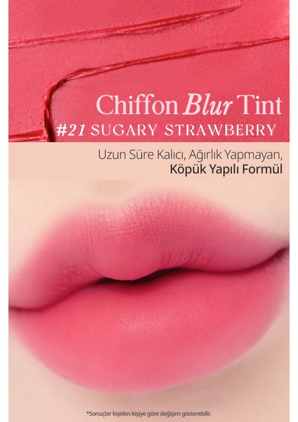 Pürüzsüz ve Kadifemsi Dokulu, Doğal Görünüm Sunan Tint CLIO Chiffon Blur Tint (21 Sugary Strawberry) fiyatları