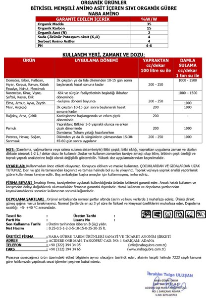 Naba Amino 20 Lt fırsatları