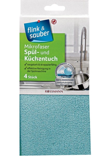 Temizlik Bezi Mikrofiber Düz Zeminler İçin 4'lu