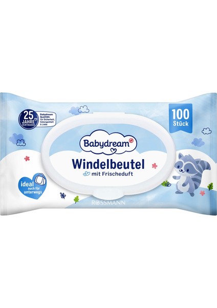 Kirli Bebek Bezi Çöp Torbası Pudra Kokulu 100'LÜ