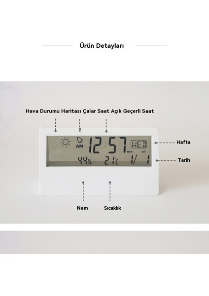 Yaratıcı Hava Görünümü Başucu Sessiz Ins Öğrenci Minimalist Küçük Çalar Saat (Yurt Dışından) modelleri