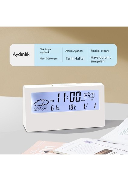 Yaratıcı Hava Görünümü Başucu Sessiz Ins Öğrenci Minimalist Küçük Çalar Saat (Yurt Dışından) indirimleri