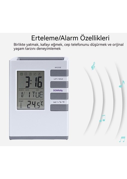 Çok Fonksiyonlu Kalem Takvimi Büyük Ekran Kalem Tutucu Öğrencileri (Yurt Dışından) indirimleri