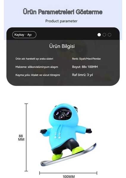 Karikatür Araba Süslemeleri Hareketli Ayı Araba Iç Dekorasyon Süsleri (Yurt Dışından) fırsatları