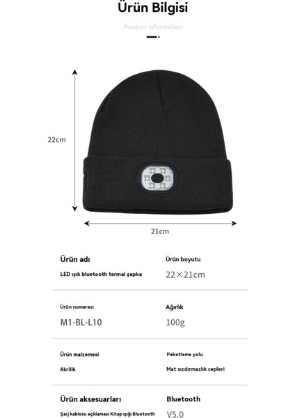 Açık Çok Fonksiyonlu 2'si 1 Arada LED Aydınlatma Örgü Sökülebilir Bluetooth Şapka (Yurt Dışından) indirimleri