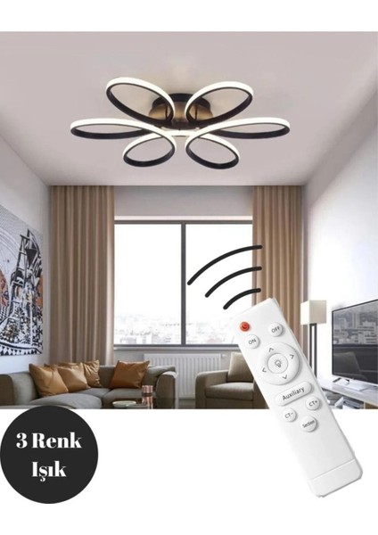 Stella 3 Renk Kumandalı 60 cm Dimli Avize