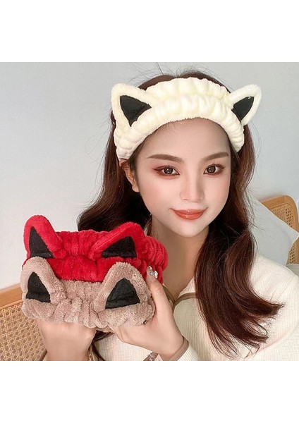Kedi Kulakları Kadın Yüz Yıkama Maskesi Kafa Bandı Yıkama Kaymaz Saç Bandı (Yurt Dışından) fiyatları