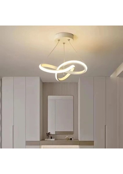 Aura Ultra Power Beyaz Ledli Avize Sarkıt Tekli Avize