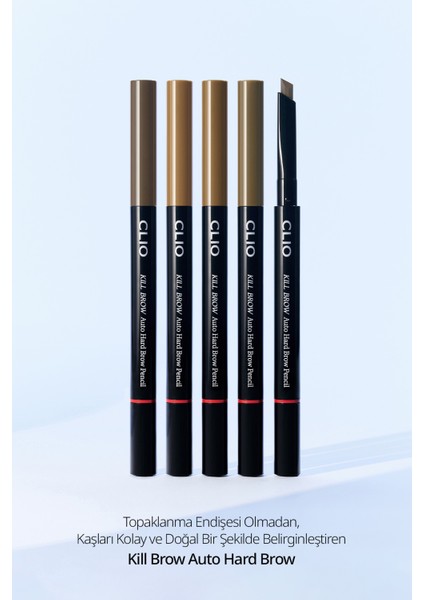İnce Altıgen Uçlu Kaş Kalemi CLIO Kill Brow Auto Hard Brow Pencil (03 Peanut Brown)