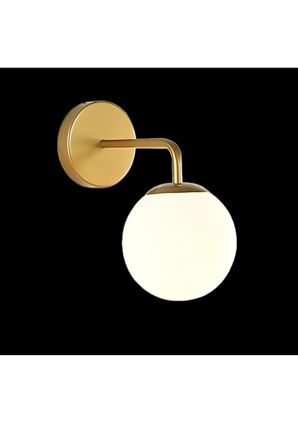 Kartopu Gold Kasa Beyaz Camlı Tekli Aplik