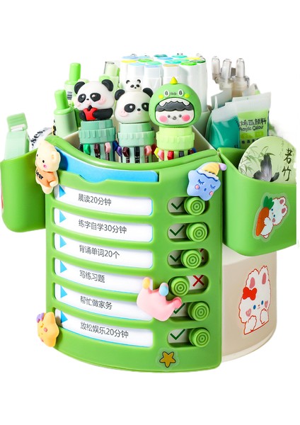 Öz Disiplinli Zımbalar Çıkarılabilir, Büyük Kapasiteli Öğrenciler Masaüstü Çok Fonksiyonlu Döner Kalem Tutucu Kullanır (Yurt Dışından)