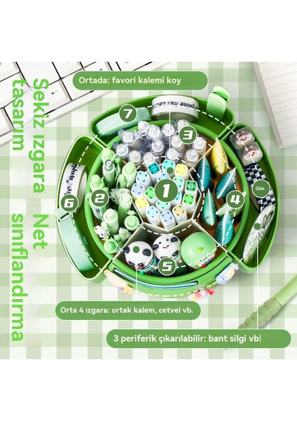 Öz Disiplinli Zımbalar Çıkarılabilir, Büyük Kapasiteli Öğrenciler Masaüstü Çok Fonksiyonlu Döner Kalem Tutucu Kullanır (Yurt Dışından) fırsatları