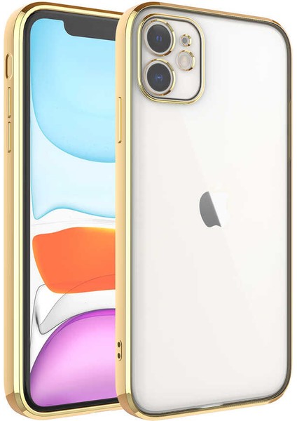 Apple iPhone 11 Kılıf Zore Glitter Full Renkli Silikon KAPAK-GOLD-8680436387870-MLTD69267