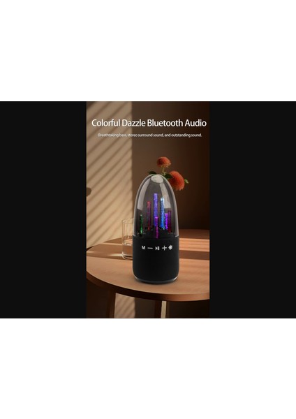 Renkli LED Işıklı Disko Hoparlör Sehpa Masa Tv Ünitesi Üstü Hoparlö Işıklı Rgb Süs Mini Box Hoparlör modelleri