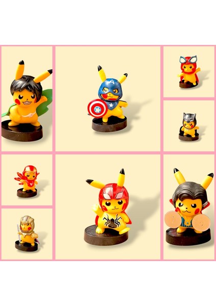 Pikachu Figür Süper Kahramanlar Serisi 1 Adet 10CM Pokemon Pikachu Figür Oyuncak