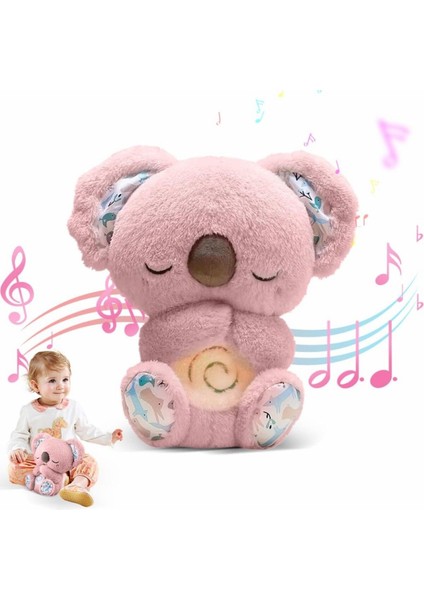 Sevimli Koala Uyku Arkadaşı Koala Nefes Alıp Veren Işıklı Müzikli Peluş Oyuncak