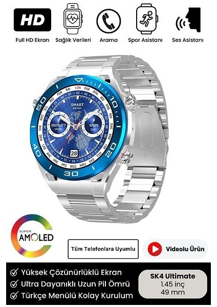 Venandin Vega Vn5 Pro – 1, 60 Inç Büyük Ekranlı, Çift Kordon Hediyeli Akıllı Saat fiyatları