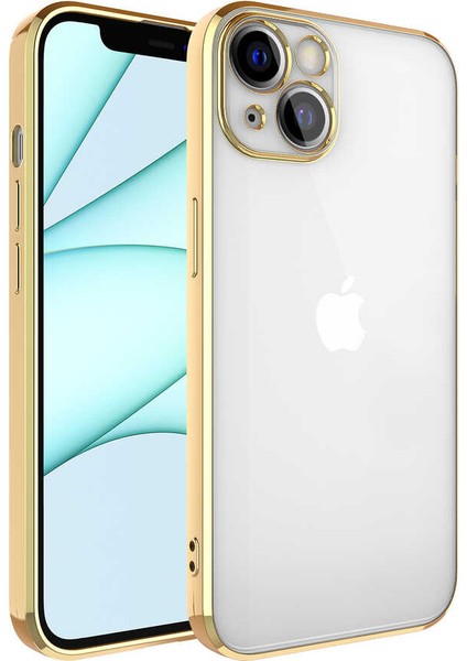 Apple iPhone 13 Kılıf Zore Glitter Full Renkli Silikon KAPAK-GOLD-8680436387627-MLTD69255