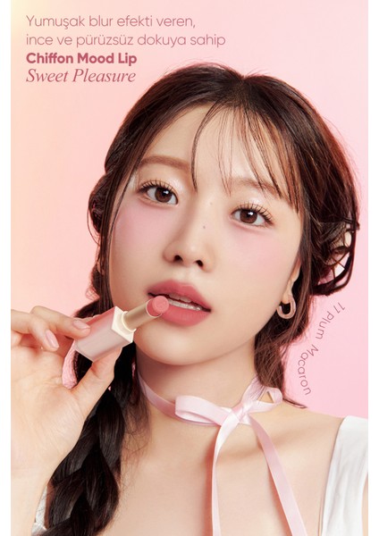 Yumuşak Dokulu, Hafif Mat Görünüm Sunan Ruj CLIO Chiffon Mood Lip (11 Plum Macaron)
