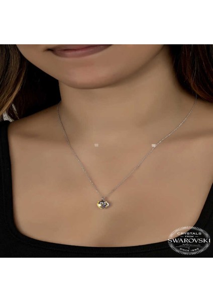 Kristal Taşlı Gümüş Kalp Kadın Kolye CSR2184691