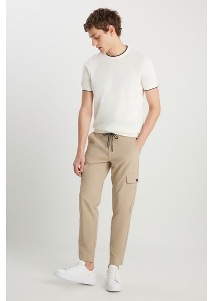 Slim Fit Dar Kesim Beli Bağlamalı Kargo Cepli Jogger Pantolon modelleri