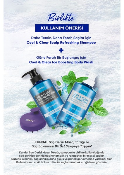 Canlandıcı ve Ferahlatıcı Saç Bakım Şampuanı KUNDAL Scalp Refreshing Cool Shampoo 500ml (Aqua Mint)