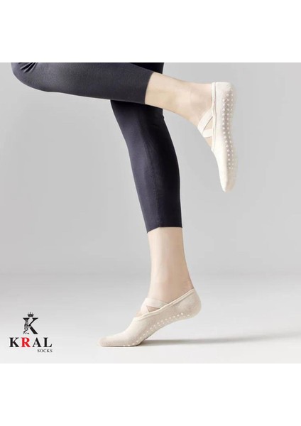 3´lü Bambu Pilates Çorabı Yoga Abs Kaydırmaz Taban Dans Bale Fitness Spor Çorabı