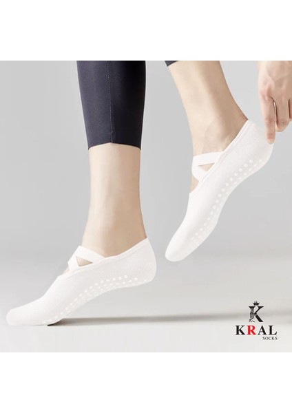 3´lü Bambu Pilates Çorabı Yoga Abs Kaydırmaz Taban Dans Bale Fitness Spor Çorabı