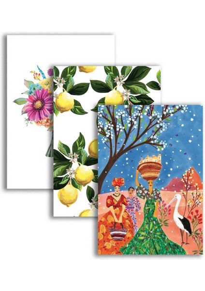 Purple Uk Design Üçlü Summer Defter