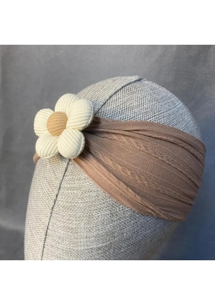 0478 Kız Çocuk Çiçek Motifli Bandana - Kahverengi modelleri