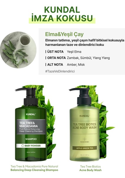 Akneye Eğilimli Ciltler İçin Vücut Yıkama Jeli KUNDAL Tea Treebiotics Acne Body Wash 500ml