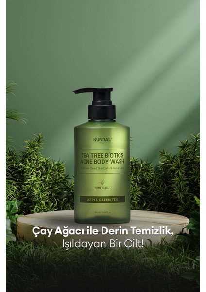 Akneye Eğilimli Ciltler İçin Vücut Yıkama Jeli KUNDAL Tea Treebiotics Acne Body Wash 500ml