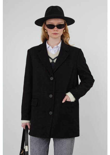 Süet Blazer Ceket Siyah fırsatları