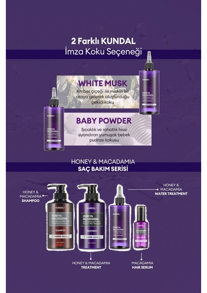 Yoğun Bakım Sağlayan Sıvı Saç Kremi KUNDAL Miracle Damage Care Water Treatment 300ml (Baby Powder)