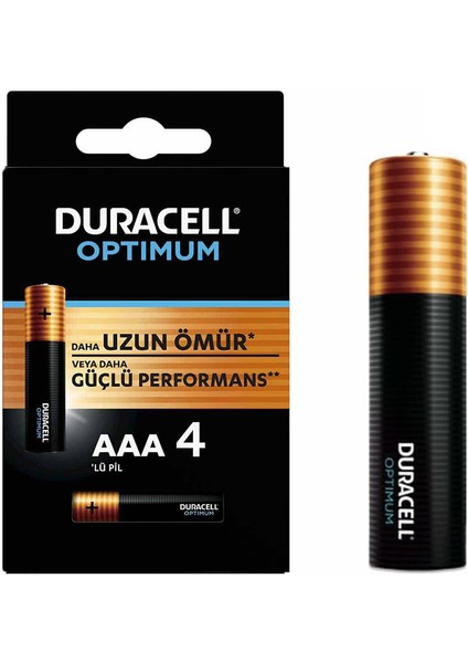 Duracell Optımum MX2400 1.5V Alkalın Aaa Ince Kalem Pil 4lü Paket (4767)