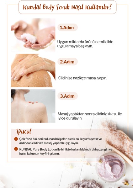 Macadamia Özlü Vücut Peelingi KUNDAL Macadamia & Sugar Body Scrub 550g (White Musk)