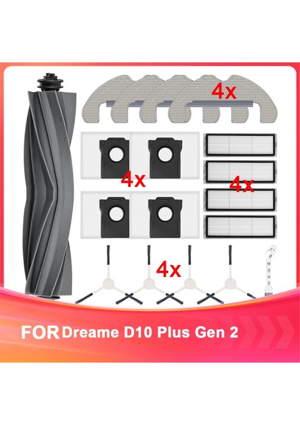 Dreame D10 Plus Gen 2 Için Aksesuar Seti - Ana Fırça, Toz Torbaları, Mendiller, Hepa Filtreleri ve Yan Fırçalar Içerir (Yurt Dışından)