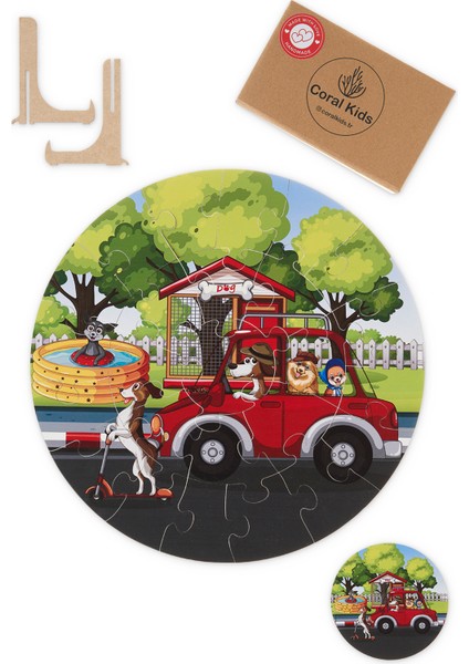 36 Parça, 42CM Çapında 3mm Ahşap Üstüne Sevimli Karakterler Temalı Puzzle modelleri