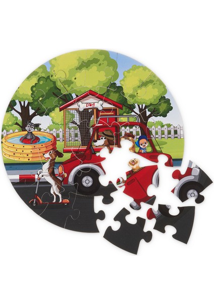 36 Parça, 42CM Çapında 3mm Ahşap Üstüne Sevimli Karakterler Temalı Puzzle fırsatları