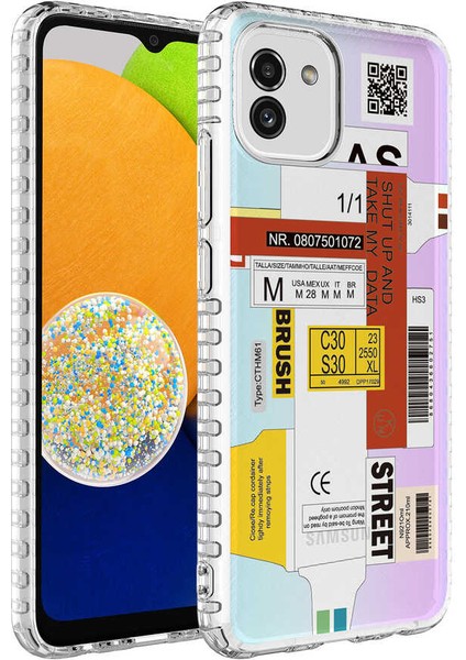 Galaxy A03 Kılıf Airbag Kenarlı Renkli Desenli Silikon Zore Elegans KAPAK-NO2-8680436630082-MLTD8108