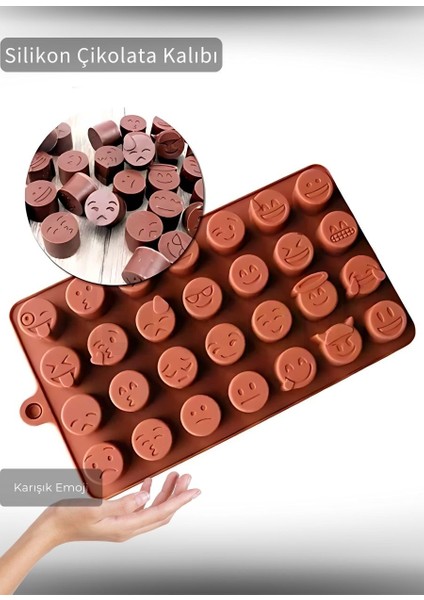 Karışık Emoji Çikolata Kalıbı Bpa Free Buz Kalıbı Silikon Tatlı Kalıbı yapışmaz kalıp modelleri