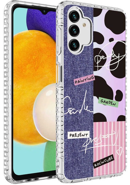 Galaxy A13 4g Kılıf Airbag Kenarlı Renkli Desenli Silikon Zore Elegans KAPAK-NO8-8680436629345-MLTD8