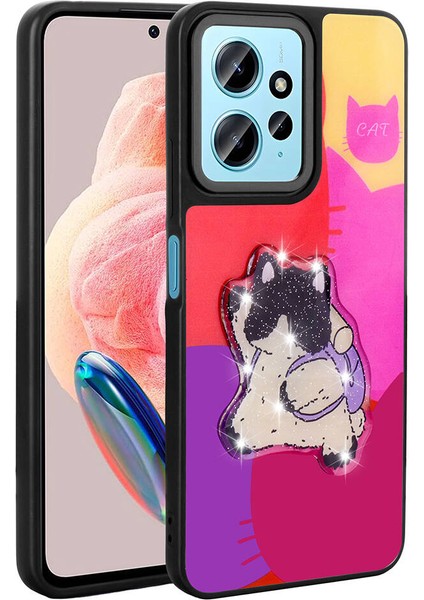 Xiaomi Redmi Note 12 4g Kılıf Parlayan Kabartmalı Ikonik Figürlü Zore Amas Silikon KAPAK-MOR-8680436