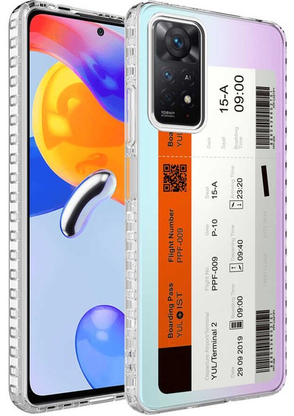 Xiaomi Redmi Note 11 Global Kılıf Airbag Kenarlı Renkli Desenli Silikon Zore Elegans KAPAK-NO1-86804