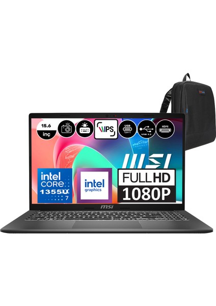 Msı Modern 15 Intel Core I7 1355U 32GB 4tb SSD Intel® Iris® Xᵉ Grafik Windows 11 Home 15.6" IPS Fhd Taşınabilir Bilgisayar F13MG098XTRH20+ Zetta Çanta
