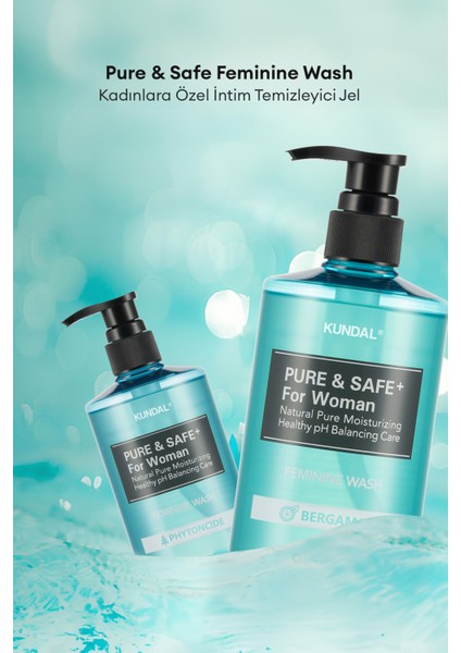 Kadınlara Özel İntim Temizleme Jeli KUNDAL Feminine Cleanser 300ml (Bergamot)