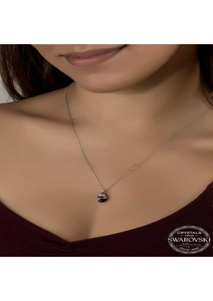 Kristal Taşlı Oval Gümüş Kadın Kolye CSR2184696
