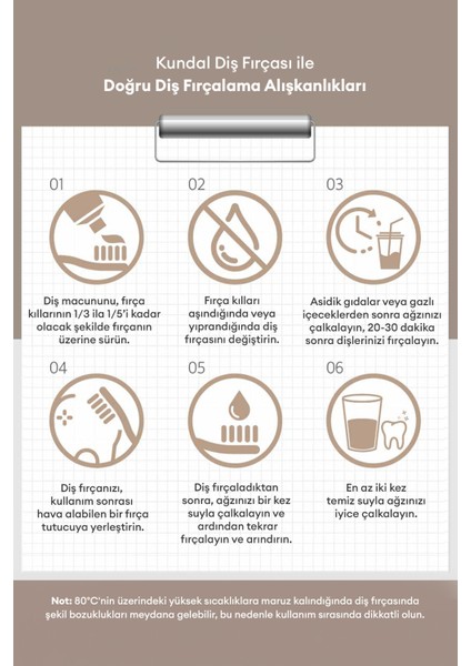 Antibakteriyel Diş Fırçası - Sert (Hard) KUNDAL Deep Clean Toothbrush Hard Type 16 (Set)