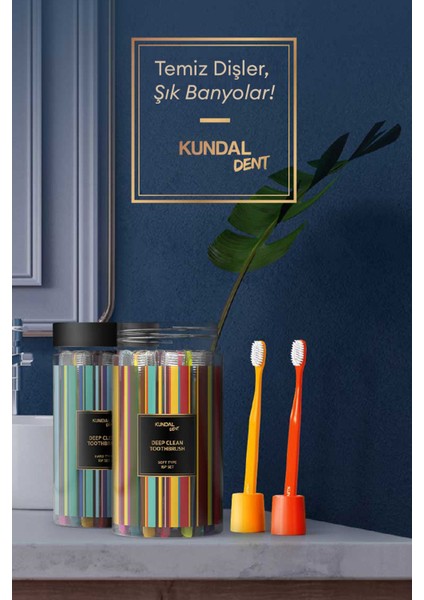 Antibakteriyel Diş Fırçası - Sert (Hard) KUNDAL Deep Clean Toothbrush Hard Type 16 (Set)