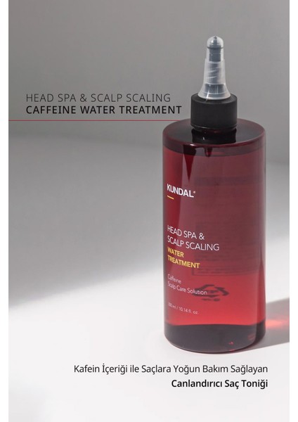 Kafein İçeren Sıvı Saç Kremi KUNDAL Caffeine Water Treatment 300ml (Herb Mint)